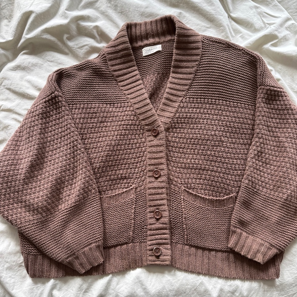 Curator SF Lino cardigan in Walnut XL/2XL